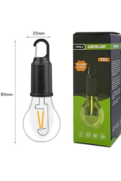 3 Farklı Mod LEDli Şarjlı Asma Kancalı Kamp Lambası Taşınabilir Ampul