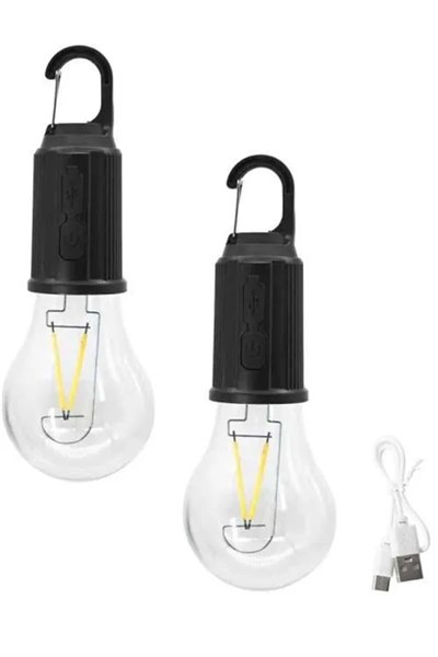 3 Farklı Mod LEDli Şarjlı Asma Kancalı Kamp Lambası Taşınabilir Ampul
