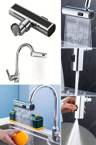 3 Farklı Modlu Çok Amaçlı Musluk Adaptörü Evrensel Musluk Başlığı Şelale Musluk