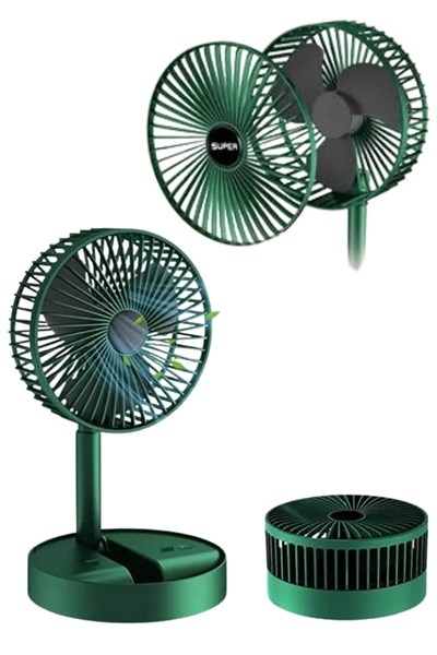 3 Kademe Hız Ayarlı Vantilatör Telefon Standlı Şarjlı Katlanabilir Soğutucu Pervane