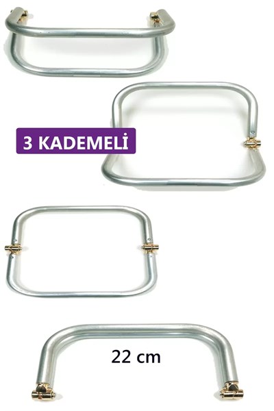 3 Kademeli Gizli Metal Mango Çanta Bursu – 22 cm - Metal Çanta Aparatı