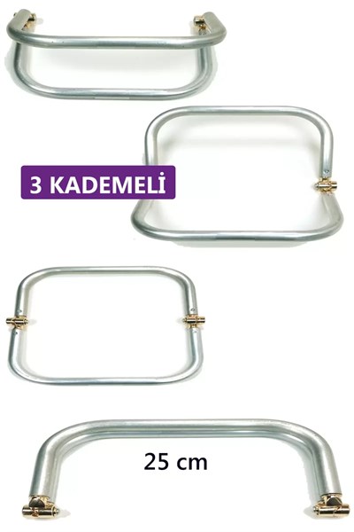 3 Kademeli Gizli Metal Mango Çanta Bursu – 25 cm - Metal Çanta Aparatı