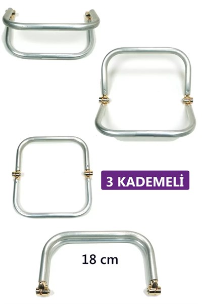 3 Kademeli Gizli Metal Mango Çanta Bursu – 18 cm - Metal Çanta Aparatı