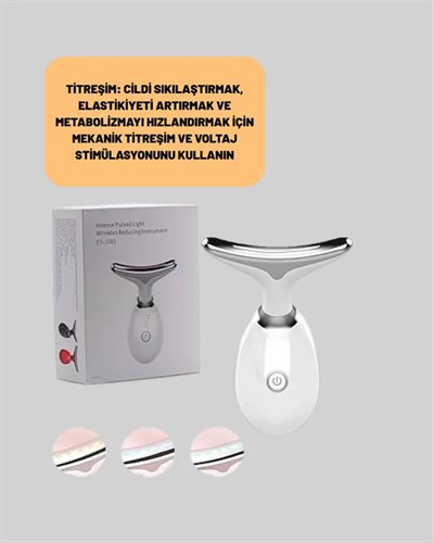 3 Modlu Boyun ve Yüz Bakım Cihazı – EMS, Temizleme, Sıcak Masaj ve Renkli Işık Terapi Özellikli