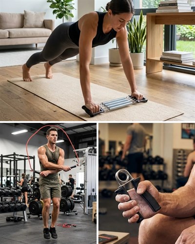 3 Parça Spor Seti Atlama İpi El Yayı ve Karın Çalışma Aleti