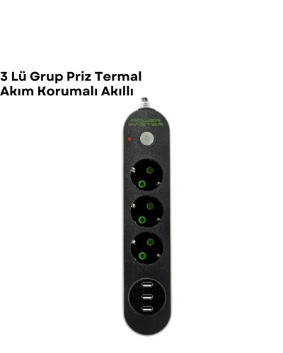 3 USB Portlu Üçlü Priz CXE103
