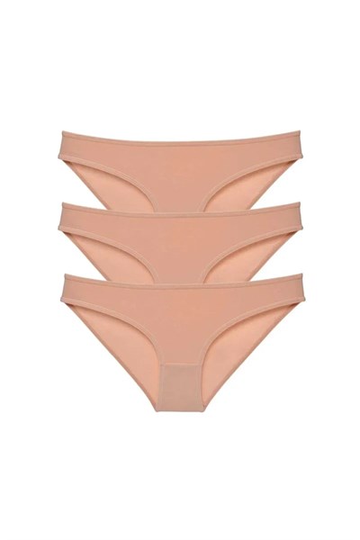 3 adet Süper Eko Set Likralı Kadın Slip Külot Ten mudanis