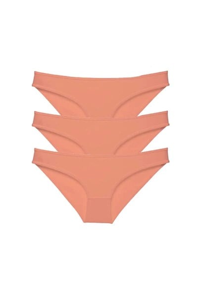 3 adet Süper Eko Set Likralı Kadın Slip Külot Pudra