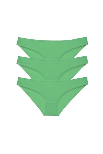 3 adet Süper Eko Set Likralı Kadın Slip Külot Yeşil