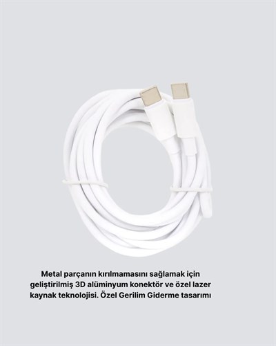 30W Hızlı Şarj Destekli 5.0A Type-C Kablo Veri Aktarım Özellikli