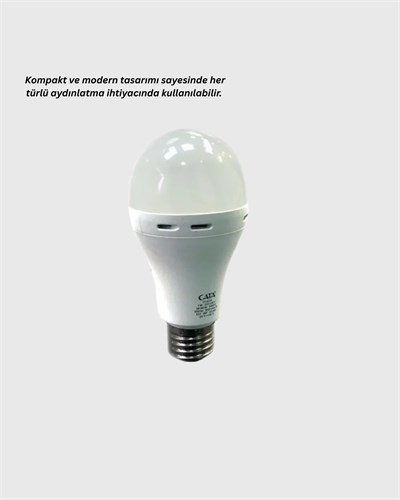 30W Şarjlı LED Ampul E27 Duy %80 Enerji Tasarruflu Soğuk Beyaz