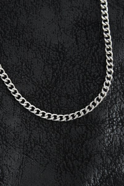 316L Çelik Klasik Zincir Model Gümüş Renk Erkek Kolye