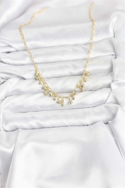 316L Çelik Zincir Gold Renk Kadın Kolye