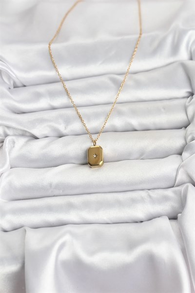 316L Çelik Zincir Gold Renk Minimal Kutup Yıldızı Model Kadın Kolye