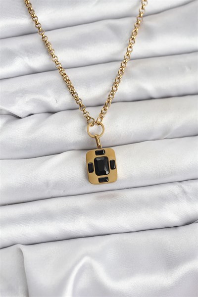 316L Çelik Zincir Gold Renk Vintage Model Kadın Kolye