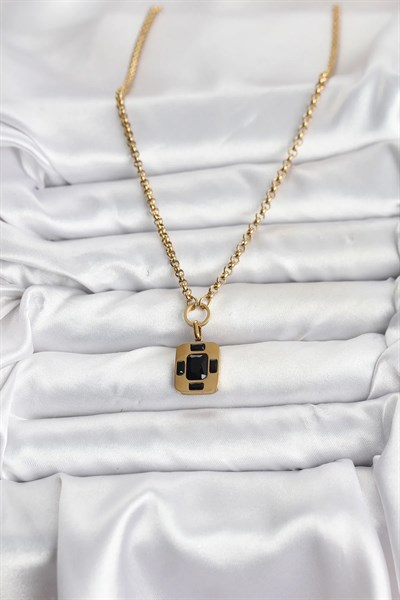 316L Çelik Zincir Gold Renk Vintage Model Kadın Kolye