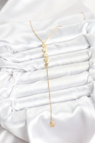 316L Çelik Zincir Gold Renk Yıldız Model Y Kolye