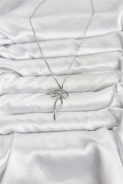 316L Çelik Zincir Gümüş Renk Fiyonk Model Kadın Kolye