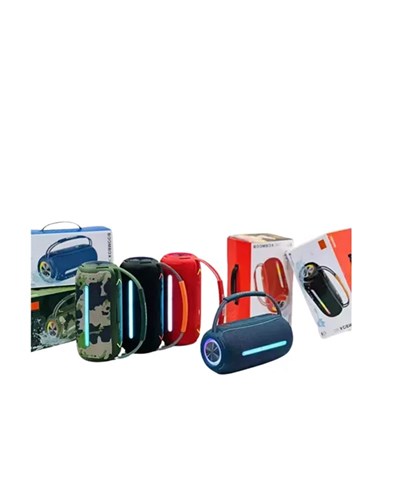 360 RGB LEDli Taşınabilir Bluetooth Hoparlör – Kırmızı, USB/TF Destekli