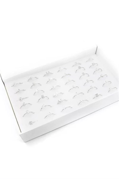 36lı Harf Yüzük - Gümüş