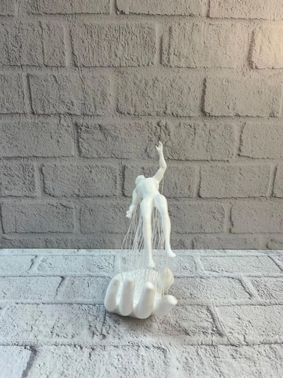 3D El Formlu İnsan Figürü Beyaz Modern Ev ve Ofis Dekoru