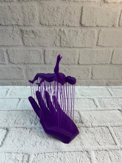 3D El Formlu İnsan Figürü Mor Özgün Sanat Biblosu 12x18 cm
