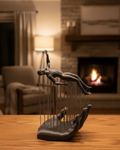 3D El İnsan Figürü Gri Modern Ev ve Ofis Dekoru