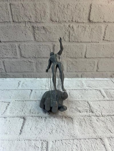 3D El İnsan Figürü Gri Soyut Modern Dekoratif Biblo