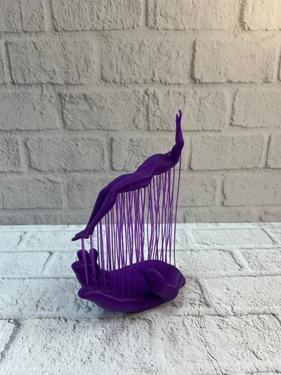 3D El İnsan Figürü Mor Modern Masa Üstü Ev ve Ofis Dekoru