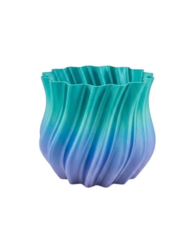 3D KIVRIMLI VAZO MAVİ