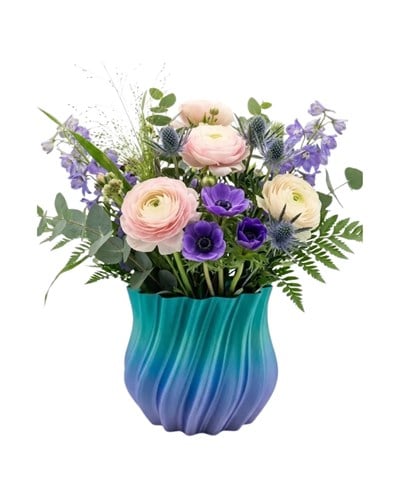 3D KIVRIMLI VAZO MAVİ