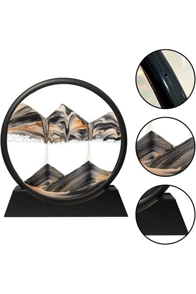 3D Led Işıklı Kum Saati Gece Lambası Hareketli Sulu Kum Saati Dekoratif