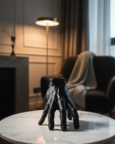 3D Modern Siyah El Heykeli 27x22 cm Konsol ve Raf Üstü Dekor