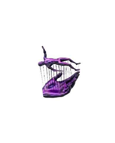 3D Mor İnsan Figürü Dekoratif Duvar ve Masa Üstü Sanat Objesi