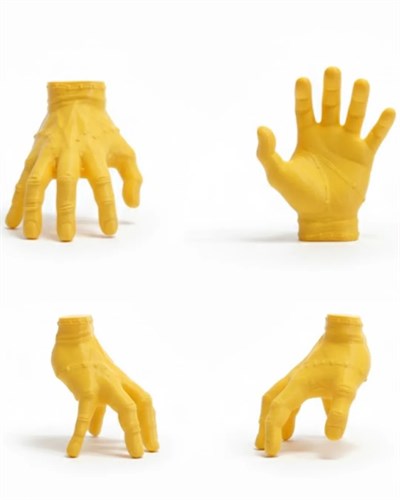 3D Sarı El Dekoratif Biblo 17x16 cm Modern Ev Aksesuarı