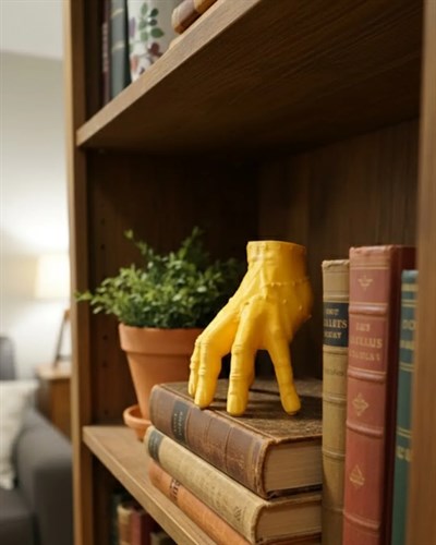 3D Sarı El Heykeli 17x16 cm Raf ve Masa Üstü Dekor