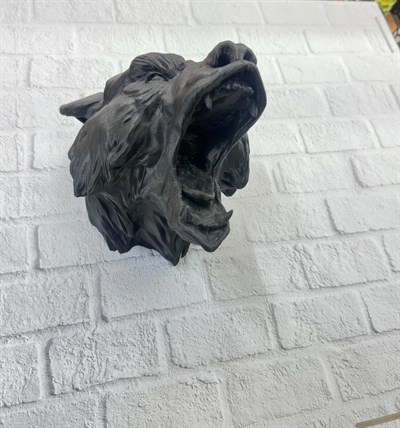 3D Siyah Ayı Başı Duvar Dekoru Modern Asılabilir Heykel 25x19 cm