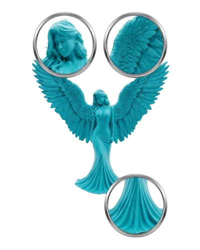 3D Turkuaz Melek İnsan Biblo Estetik Dekoratif Obje