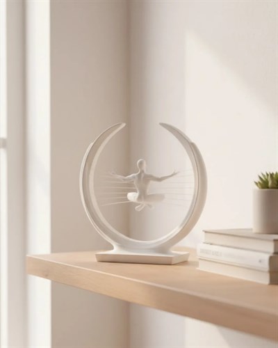 3D Zen Heykeli Modern Ay Tasarımlı Meditasyon Biblosu