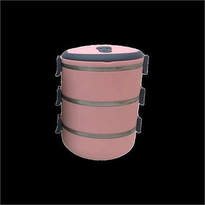 3lü 1.8L Sefer Tası Saklama Kabı - Açık Pembe