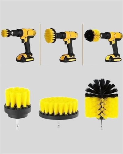 3’lü Matkap Ucu Fırça Seti – Derinlemesine Temizlik, Tüm Yüzeylerle Uyumlu