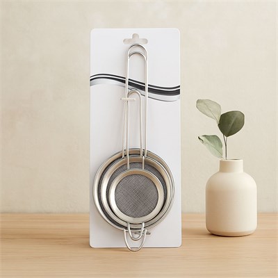 3lü Mini Tel Süzgeç Seti (5-7-8 cm) Metal Çerçeve
