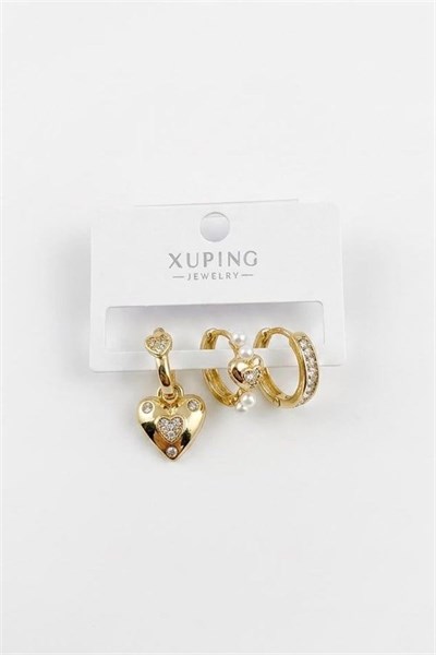 3lü Xuping Küpe - Altın