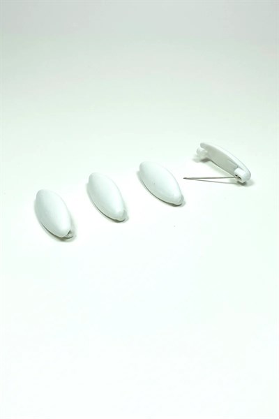 4 Adet Plastik Çengelli Eşarp Ve Şal İğnesi Beyaz 4 cm