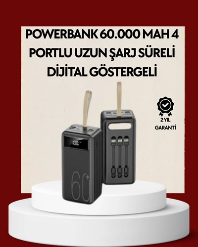 4 Çıkışlı Hızlı Şarj Destekli Powerbank