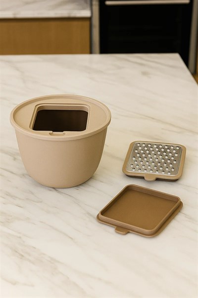 4 Parça Rendeli Karıştırma ve Saklama Kabı 2,5 Litre