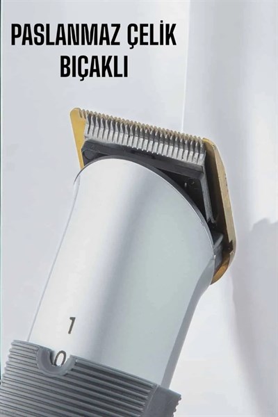 4 Taraklı Profesyonel Şarjlı Saç ve Sakal Kesme Tıraş Makinesi Seti