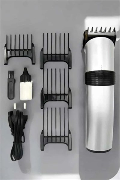 4 Taraklı Profesyonel Şarjlı Saç ve Sakal Kesme Tıraş Makinesi Seti