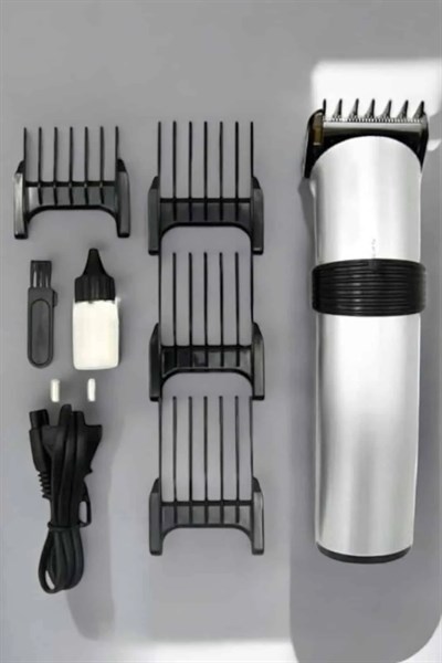 4 Taraklı Profesyonel Şarjlı Saç ve Sakal Kesme Tıraş Makinesi Seti