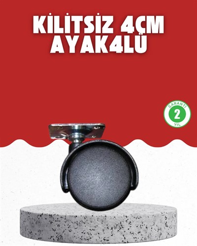 4 cm Kilitsiz Tekerlek Ayak Seti Zemin Koruyucu